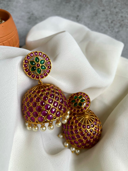 Jumbo kemp Jhumkas-  4 Colors