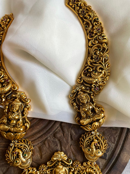 Antique temple haram with jhumkas