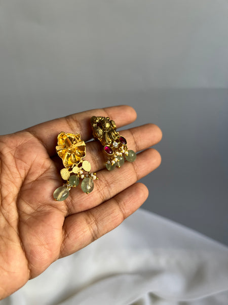 Nagas peacock Kundan studs