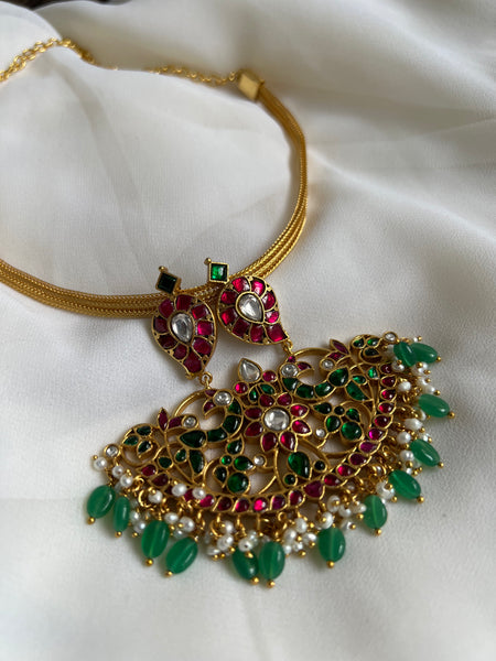 Double peacock manga necklace