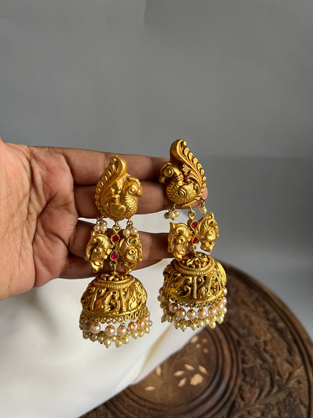 Oversized Nagas peacock Jhumkas