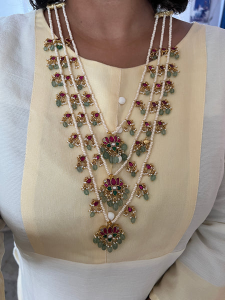 3 layer Kundan lotus Haran