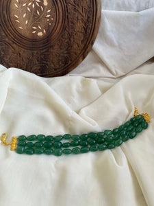 Chunky bead emerald choker