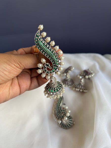 Kemp Mayil ear cuff jhumkas