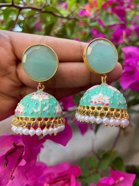 Candy top hand painted Jhumkas - 11 Color options