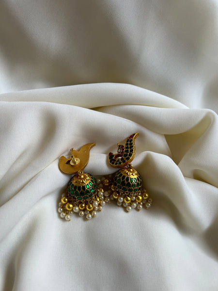 Kundan peacock bridal Jhumkas