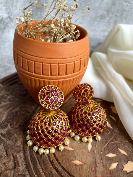 Jumbo kemp Jhumkas-  4 Colors