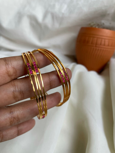 Elegant ruby bangles set of 2