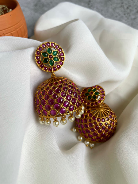 Jumbo kemp Jhumkas-  4 Colors