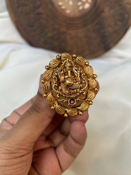 Ganesha adjustable ring
