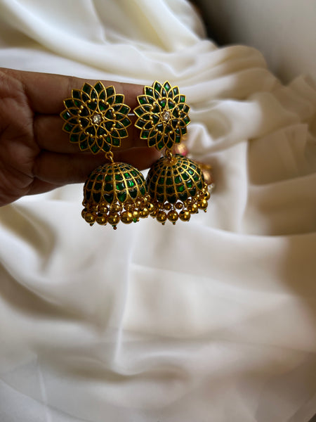 Kundan floral Jhumkas - I