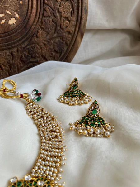 Kemp peacock cluster Pearl necklace with earrings