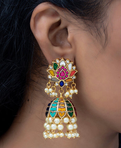 Navaratna Kundan Jhumkas