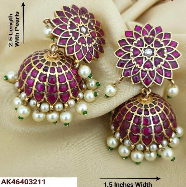 Kundan floral Jhumkas - I