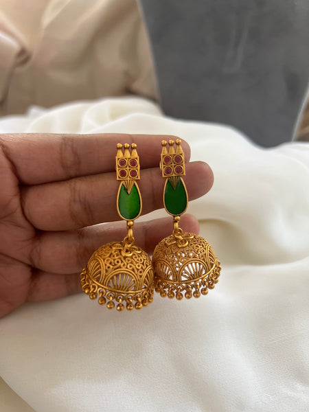 Kerala style Palaka necklace with jhumkas