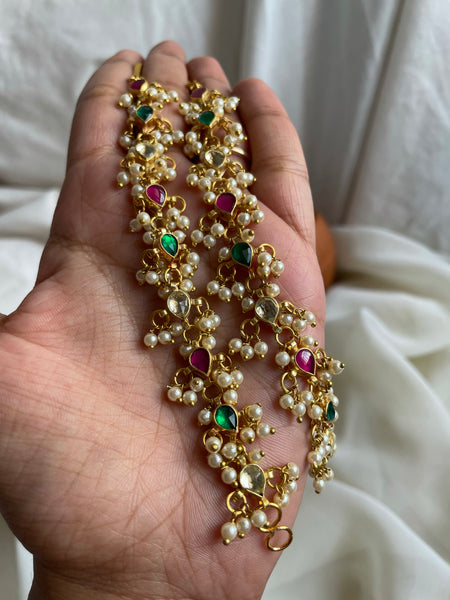 Kundan bridal earring chain