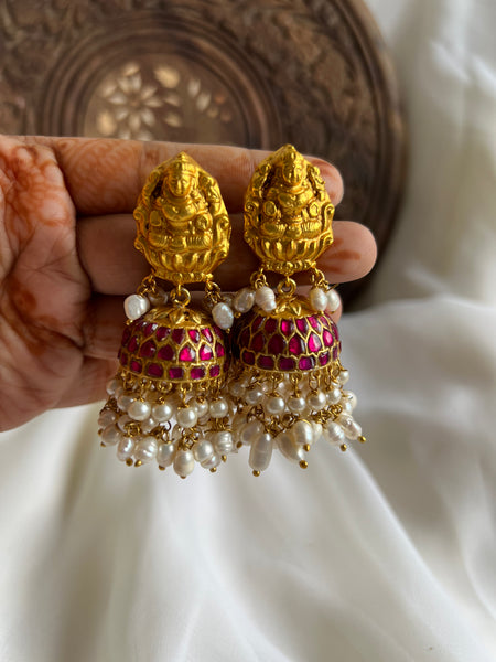 Nagas Lakshmi jhumkas with rice pearls