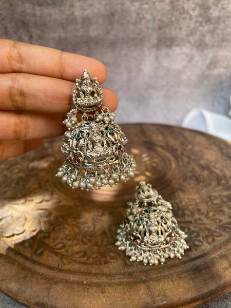 Jumbo Lakshmi cutwork Jhumkas