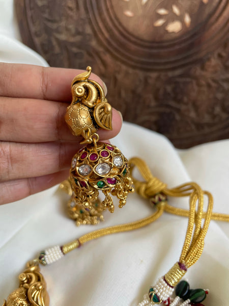 Kemp Gajalakshmi Necklace with Jhumkas