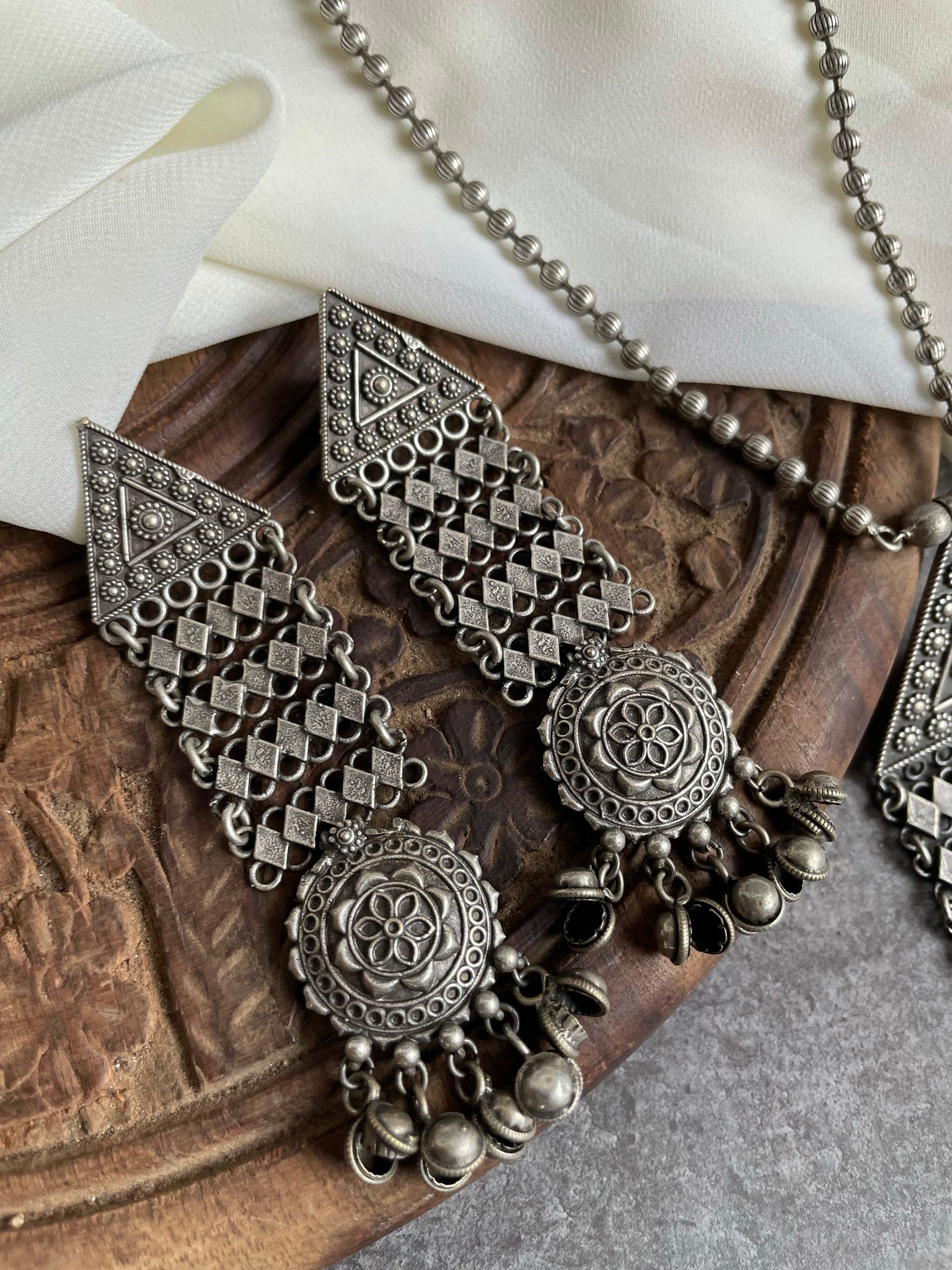 Tribal Jaali pendant maala with matching Earrings