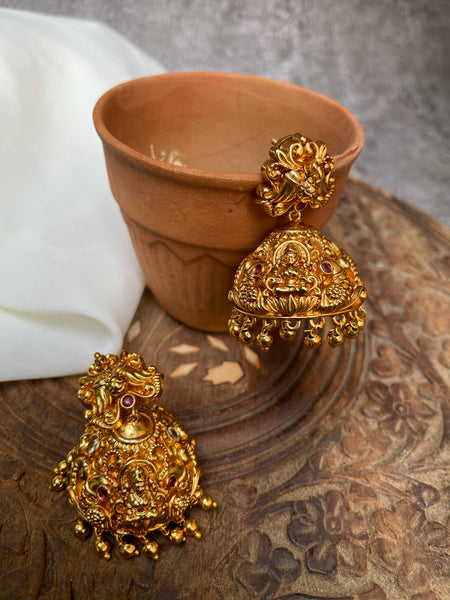 3D peacock temple Jhumkas