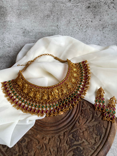 Vivaha- full neck choker with earrings