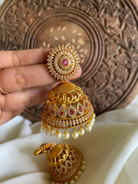 Ad cutwork Jhumkas Jumbo and mini