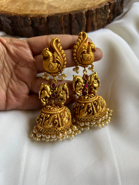 Oversized Nagas peacock Jhumkas