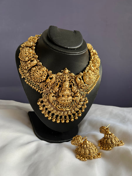 Nagas Lakshmi necklace with Jumbo jhumkas