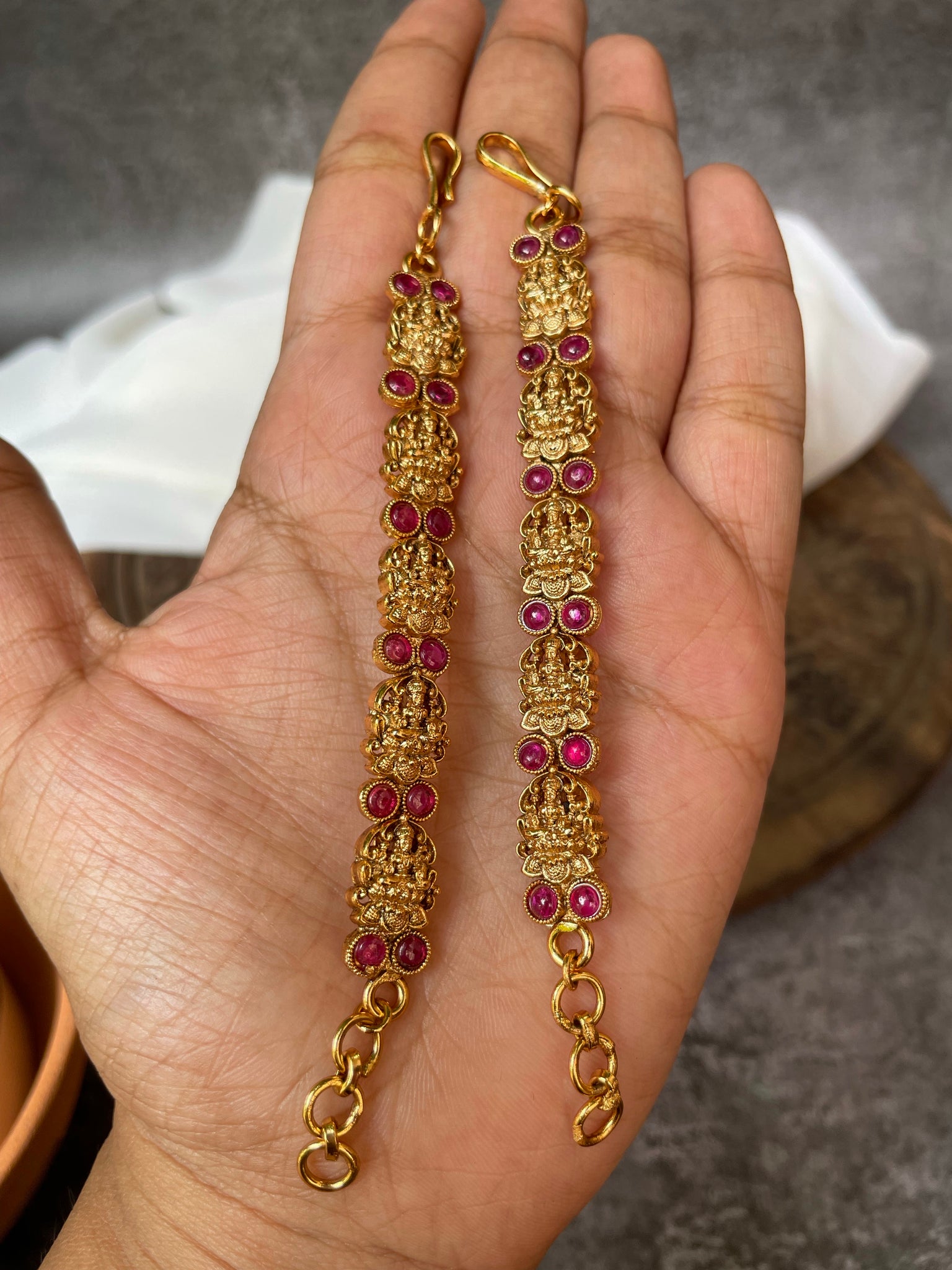 Lakshmi kemp bridal earrings chain