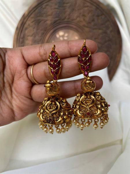 3D kemp peacock Jhumkas