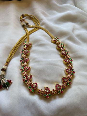 Reversible Kundan flower necklace
