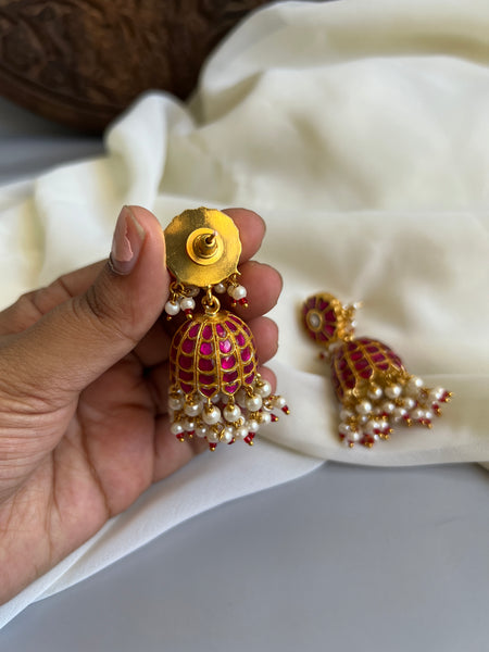 Kundan flower Jhumkas