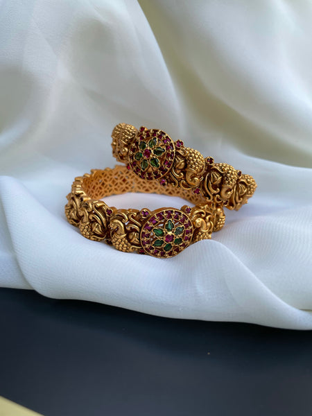 Bridal kemp flower bangles - set of 2