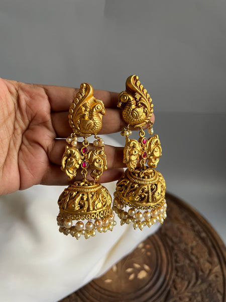 Oversized Nagas peacock Jhumkas