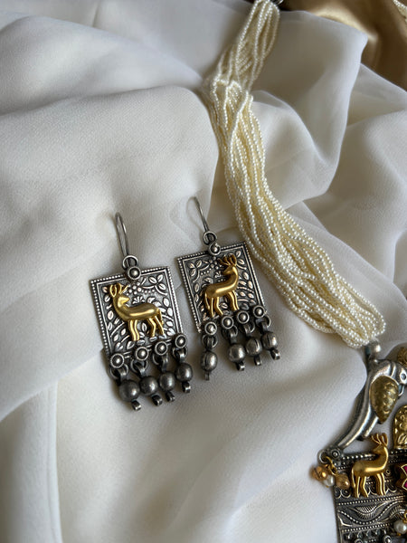 Reconstructed Pearl Kundan haram with hook earrings