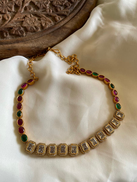 Kemp necklace with ad stone details(4 Colors)