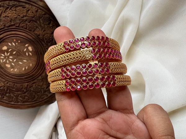 Set of 4 kemp cutwork Bangles