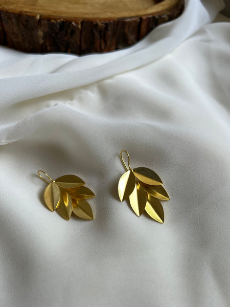 Leaf hook earrings