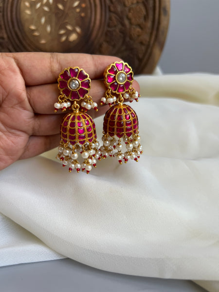 Kundan flower Jhumkas