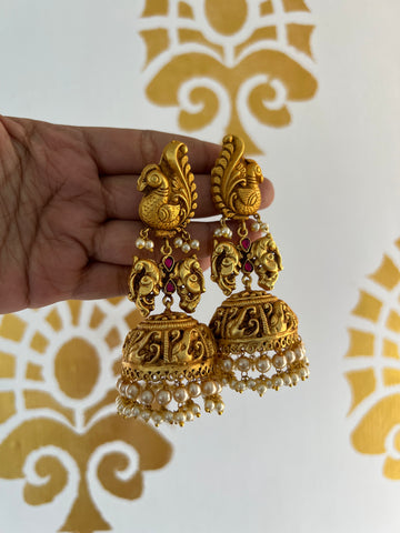 Oversized Nagas peacock Jhumkas