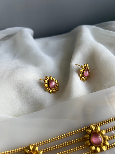 Pastel stone designer choker with studs