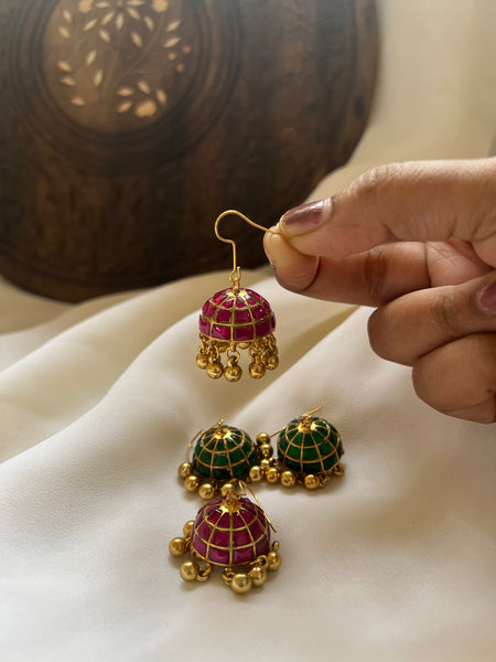Kundan mini hook Jhumkas