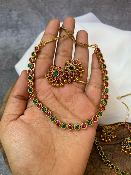 Single layer Kemp attigai with studs - Design A