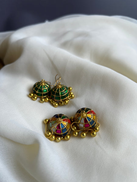 Kundan mini hook Jhumkas