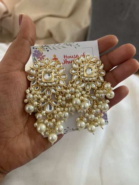 Kundan look alike statement studs