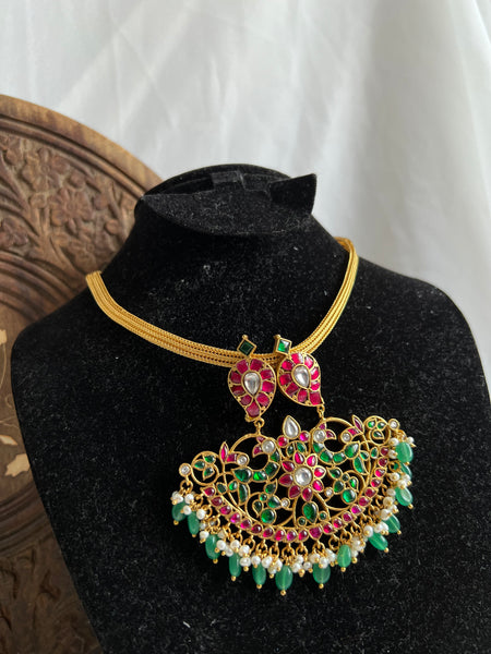 Double peacock manga necklace