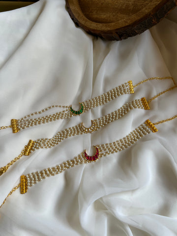 Kundan chaand pendant Pearl choker