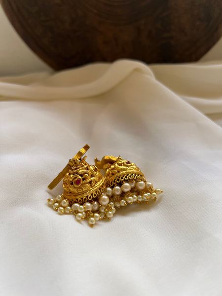 Jumbo parrot Kundan Jhumkas