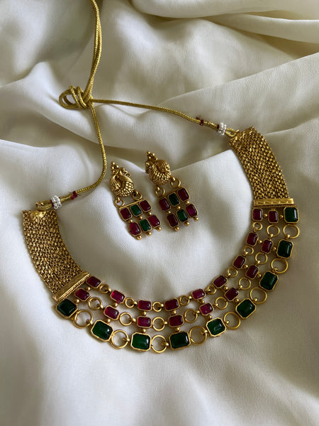 Kemp mayoora necklace with studs